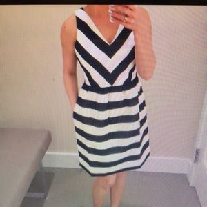 Black and white striped Loft dress